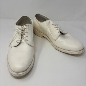Bates Lites Leather Oxford Men Size 10D White Comfort Dress Shoe Uniform